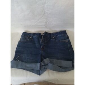 Seven7 Womens Blue Denim Cuffed Shorts Size 8